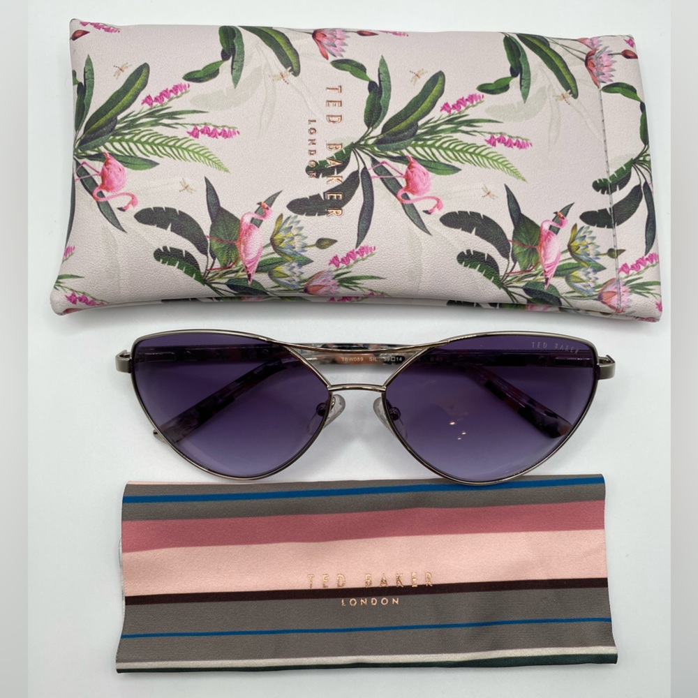 Ted Baker Gold and Lavender Cat Eye Sunglasses TBW089